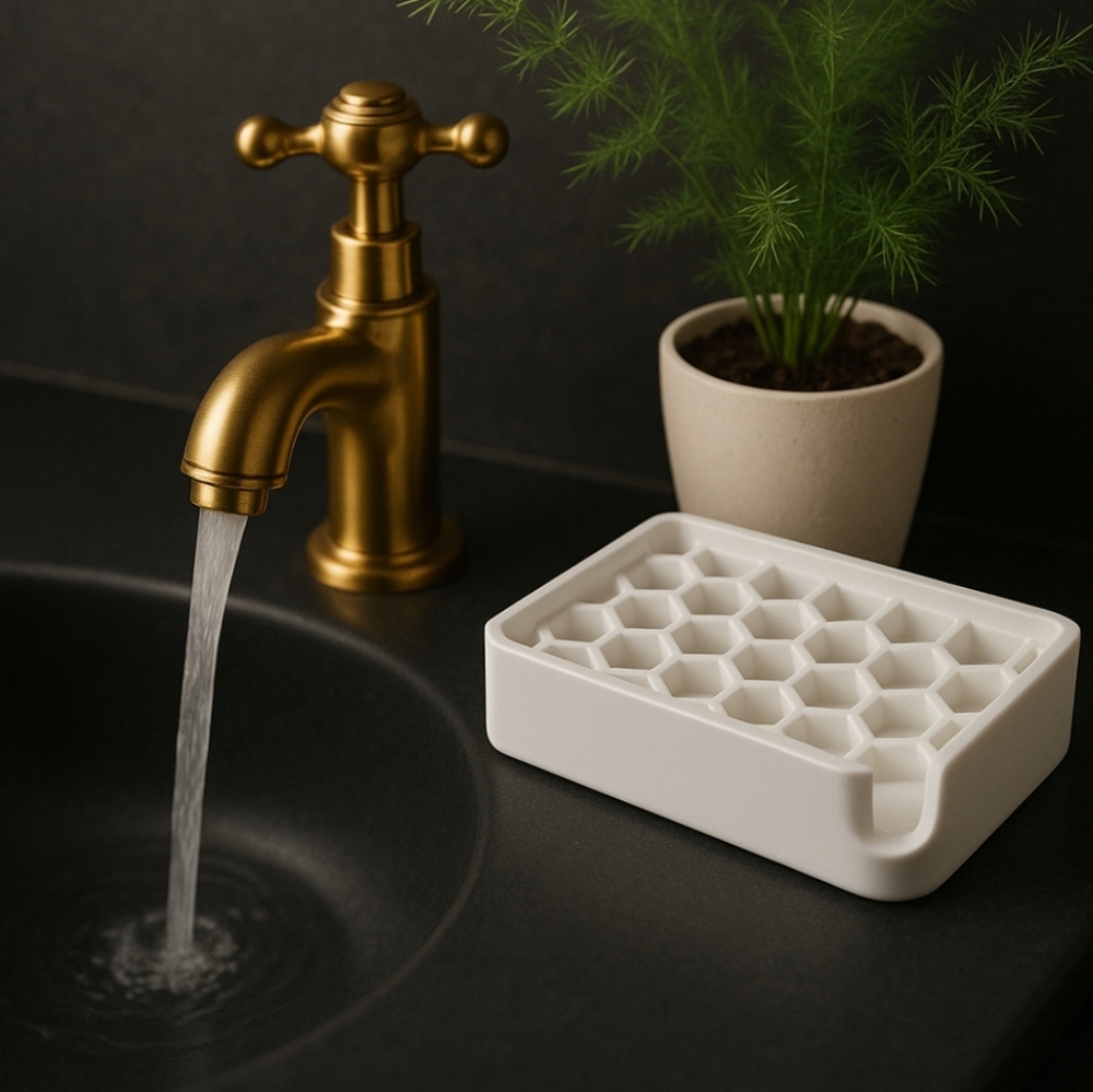 White Honeycomb Soap Dish